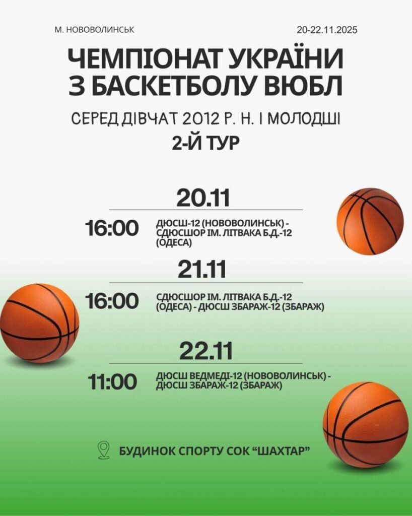 Нововолинськ приймає 2-й тур Чемпіонату України ВЮБЛІ